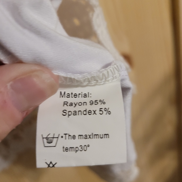 QIXING Short Sleeve Top Plus Size XXL Color White lace bottom - Picture 2 of 6